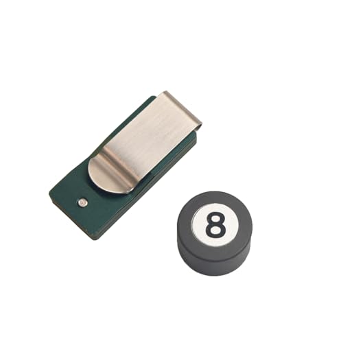 LAKE OF FIRE Chalk Holder Pool Billiards, Pool Cue Chalk Holder with Magnetic Belt Clip Snooker Billiard Accessories - color: Green, style: Round