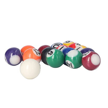 Mini Billiard Ball, 25mm Complete 16 Balls Set Ball, Resin Pool Style Table Accessories Prevents Off Tracking for Tables