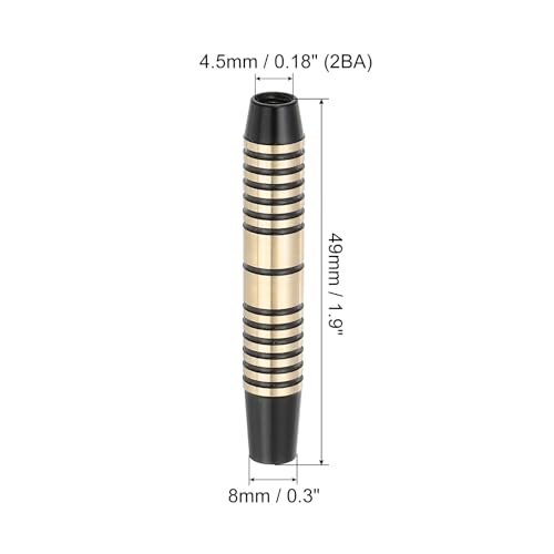 PATIKIL 16 Grams Dart Replacements Barrel, 6Pcs Copper Dart Replace Barrel Accessories for Soft and Steel Dart Tips, Black Gold