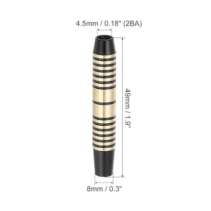 PATIKIL 16 Grams Dart Replacements Barrel, 6Pcs Copper Dart Replace Barrel Accessories for Soft and Steel Dart Tips, Black Gold