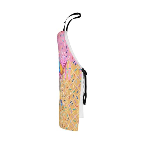 Manfei Baseball Ice Cream Kids Kitchen Apron - color: Light Pink