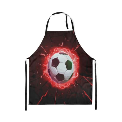 Manfei Volleyball Kids Kitchen Apron - color: Black Red
