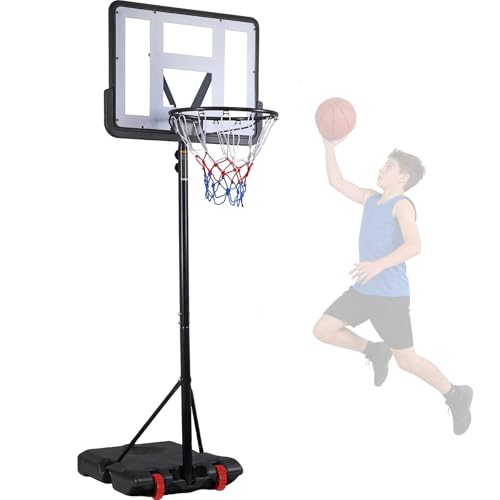 Nova Microdermabrasion Basketball Hoop Outdoor 7.2-9.2ft Adjustable, 32 inch Backboard, Portable Basketball Hoop Goal System for Youth/Adults Outdoor Indoor Play