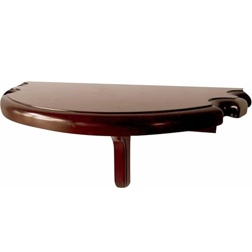 Hathaway Premium Half Moon Wall Shelf - color: Walnut Finish