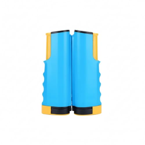 Retractable Table Tennis Net and Post Set, Clip-On Portable Ping Pong Net for Flat Surfaces, ABS Plastic - color: Blue