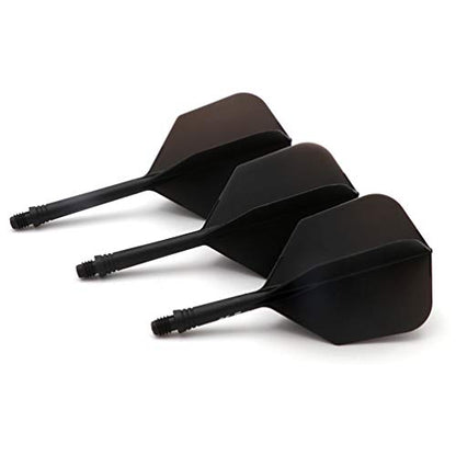 CUESOUL 3 Sets Integrated Dart Shaft and Flights,Dart Shaft Length 21mm/28mm/33mm - color: Shaft Length 21mm+28mm+33mm-Big Wing Shape-All Black