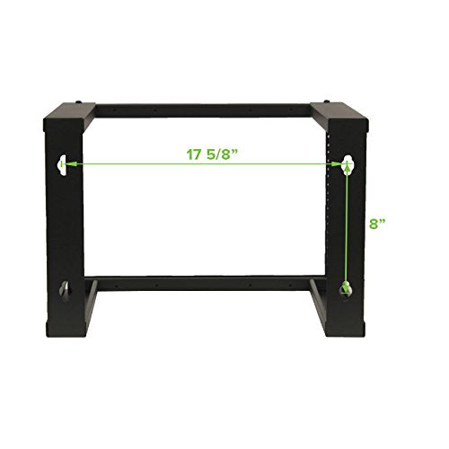 NavePoint 6U Wall Mount Rack - Server Rack for 19 Inch IT Equipment Open Frame Rack – Network Rack for AV & Server Equipment 16” Deep Rack, Black - size: 6U