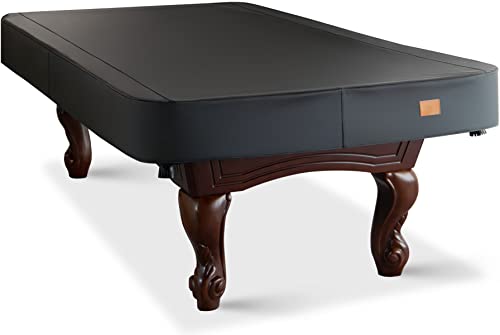 Heavy Duty Leatherette Billiard Pool Table Cover, Waterproof & Tearproof Covers for Pool Table 7/8/9FT Fitted (7 Feet/ Black) - color: Black Charcoal/Matte, size: 7FT-(92"LX 52"WX 8“H)