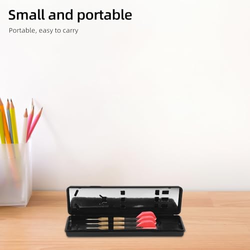 TOYANDONA Soft Tip Darts Storage Case with Point and Rod Holder Portable Hard Plastic Dart Carrying Box for Travel and Accessories Compact Black Organizer