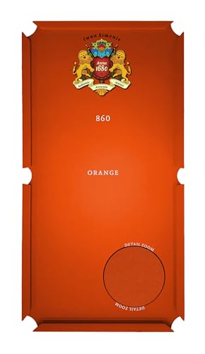 Simonis 860 Pool Table Cloth Replacement Kit for Tables Includes Precut Bed and Rail Cloth, Horsehair Brush, Spots, and Chalk (Multiple Colors) - color: Orange, size: 7 Foot