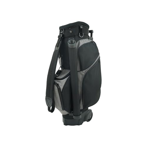 RJ Sports Spinner X Transport Wheeled Golf Cart Bag - color: Black/Heather Grey
