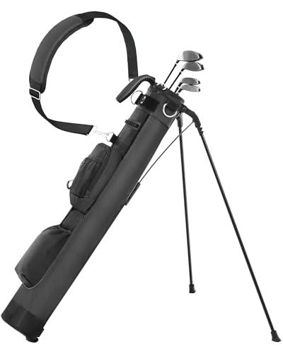 Golf Lightweight Stand Bag, Portable Golf Carry Bag with Insulated Cooler Pocket, Easy to Carry and Ideal for Driving Range, Pitch n Putt, Par 3, Executive Courses - color: Black