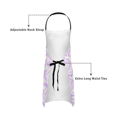 Manfei Blue Bowknot Kids Kitchen Apron - color: Purple