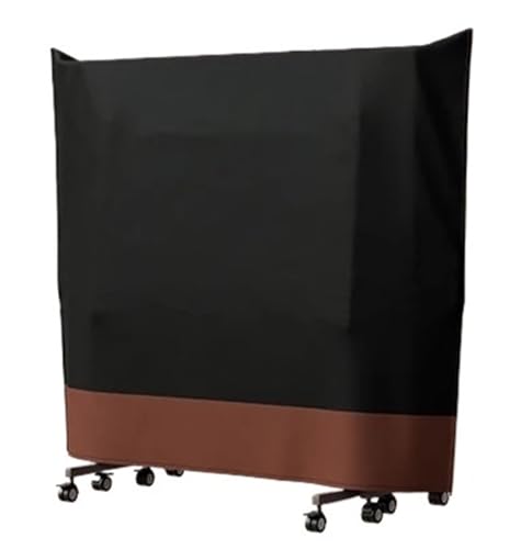 1pc Ping Pong Table Cover 600D Oxford Fabric Heavy Duty Waterproof Dust-Proof Protection for Indoor/Outdoor(Black and Brown) - color: Black and Brown