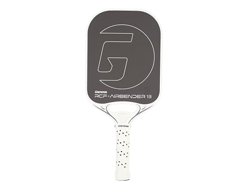 GAMMA RCF Airbender Pickleball Paddle, Raw Carbon Fiber, Customizable Handle Weight System & Aerodynamic Open Throat w/Shock Absorbing Gel Insert, 22mm & 16mm - style: 13 MM - Paddle Only