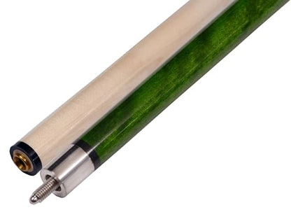 Accuplay Billiards 58" - 2 Piece Break Pool Cue Stick Made of Hardwood Canadian Maple - 23 Ounce Choose Black, Red, Green or Blue - color: Green