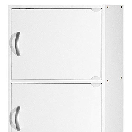 HODEDAH IMPORT Bookcase, White, 5 Door - color: White