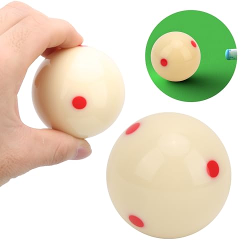 Standard 57.2mm Billiard Practice Cue Ball, Durable Resin Build, Impact Shielded Training Accessory, for Game, Competition, Pool Skill Enhancement - color: Red Dot