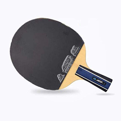 Professional Table Tennis Bat 5 Layers of Wood 2 Layers of Carbon Fiber Ping Pong Racket for Intermediate and Advanced/As Shown/Short Handle - size: Long handle