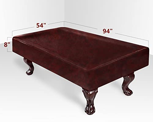 iCOVER Pool Table Cover Outdoor Heavy Duty Leather Waterproof Billiard Tables Covers 7ft Brown - color: Brown 7ft