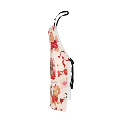Castle Fairy Cute Rabbit Deer Kitchen Apron - color: Dog Red Bow