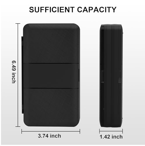 QuoLumPIA 72 Nintendo Switch 2 Game Case - for Switch/OLED/Lite Game Cartridges storage with 72 Game Card & 120 Micro SD Card Slots, Black, Hard Shell, Silicone Lining, Magnetic game card holder - size: 72