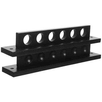 DOITOOL Solid Wood Billiard Cue Wall Rack 6-hole Pool Stick Holder Wall-mounted Cue Storage Organizer for Indoor Recreation Room