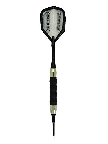 Sure Grip Viper Black Soft Tip Darts with Dart Case & Accessories Choice of Flights 16 or 18 Grams Plus I Love Darts Bracelet (Dimplex Clear, 18g)