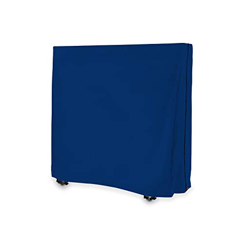 Ping Pong Table Cover for Indoor / Outdoor - Waterproof & UV Resistant Table Tennis Cover 18 Oz PVC Heavy Duty Fabric with Air Pockets & Drawstring for Snug Fit (Blue) - color: Blue