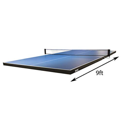 Pool Table Conversion Top - Go from Pool to Ping Pong in Seconds - Regulation Size - 9' x 5' - 19mm Thick Top - Regulation Net Set Included - Warranty: 3-Year - color: Blue