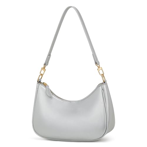 KKXIU Shoulder Bag for Women Cute Hobo Purses and Handbags Retro Clutch Underarm Purse | Cute - color: Silver