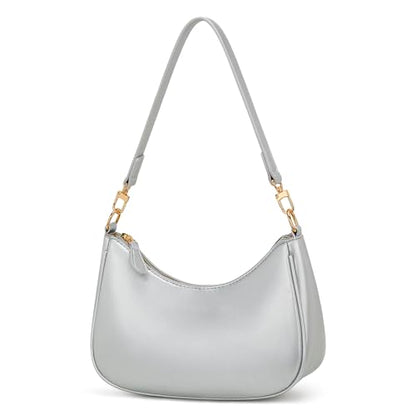 KKXIU Shoulder Bag for Women Cute Hobo Purses and Handbags Retro Clutch Underarm Purse | Cute - color: Silver