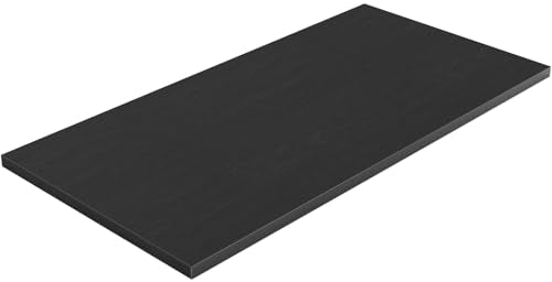 Universal Solid One-Piece Wood Table Top, 55"x20"x1" Workbench Top - Rectangular Particle Board for Standing Desk, Home Office Desk Countertop DlY, Washer Dryer, Coffee, Bar Tabletop - color: Black Oak, size: 55*20 Inch