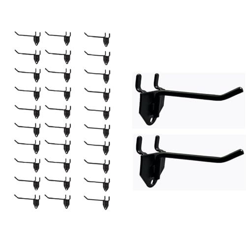 NectaCol 30 Packs 4" Long Metal Pegboard Hooks, Standard Hooks is Fit to Any Pegboard Panels - size: 4 Inch