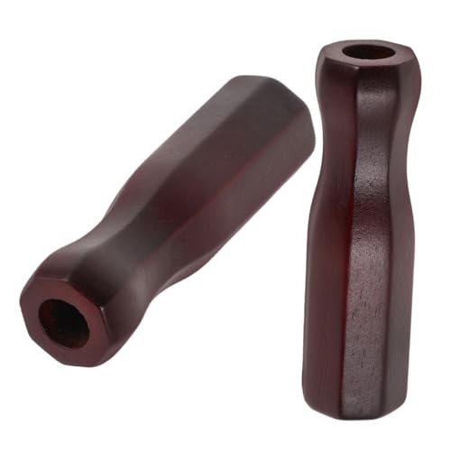 2pcs Solid Wood Foosball Table Handles Ergonomic Replacement Grips for Tabletop Soccer Game Rods Comfortable Non-Slip Football Table Bar Parts in Wine Red for Repair and Upgrade