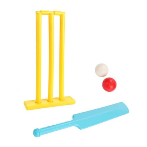 Croquet Set with Stand, Fun Croquet Wickets with 2 Balls, Safe Cricket Set, Plastics Bat and Ball Set, Enhance Strength Play Toys for Interactive Famliy, Hand-Eye Coordination