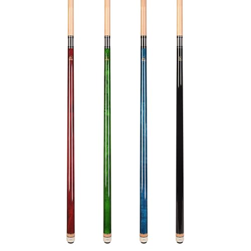 ASKA Set of Wrapless 2-Piece Billiard Pool Cue Sticks L3, 58" Hard Rock Canadian Maple, 13mm Hard Leather Tip, Mixed Weights and Colors - style: Set of 4 Sticks