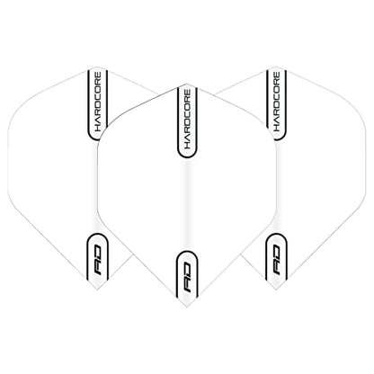 RED DRAGON Hardcore White Extra Thick Standard Dart Flights - 5 Sets Per Pack (15 Dart Flights in Total)