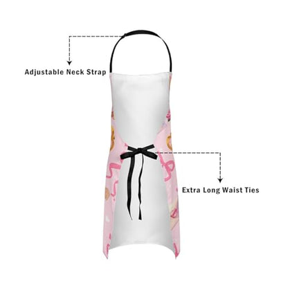 Castle Fairy Cute Rabbit Deer Kitchen Apron - color: Dog Pink Bow