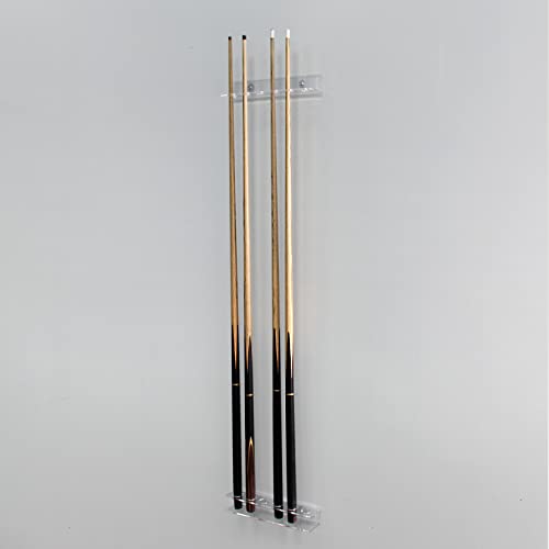 Pool Cue & Ball Rack Wall Mount – Acrylic Billiard Storage Holder, Self-Adhesive or Screw Mounted, Space-Saving Game Room Organizer (Top Hole 6 Cues Holder) - style: Top Hole 6 Cues Holder