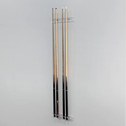 Pool Cue & Ball Rack Wall Mount – Acrylic Billiard Storage Holder, Self-Adhesive or Screw Mounted, Space-Saving Game Room Organizer (Top Hole 6 Cues Holder) - style: Top Hole 6 Cues Holder