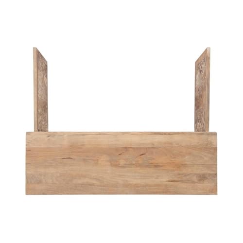 Pemberly Row Transitional Mango Wood Two Door Cabinet, Natural Brown Finish, 60" w x 20" d x 34" h, Handcrafted Storage Sideboard for Dining Room, Entryway, or Living Room