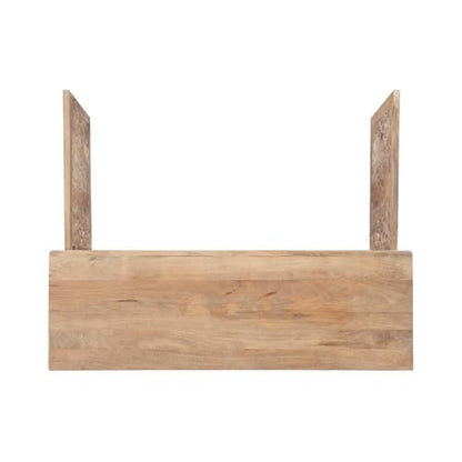 Pemberly Row Transitional Mango Wood Two Door Cabinet, Natural Brown Finish, 60" w x 20" d x 34" h, Handcrafted Storage Sideboard for Dining Room, Entryway, or Living Room