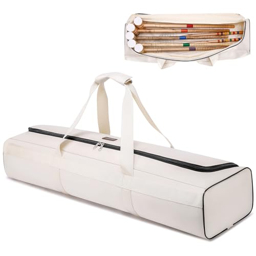 Croquet Set Carrying Bag for Storage,32 inch Travel Sports Duffel Croquet Mallet Storage Goalball Bat Organizer for Holding 6 Players Set, Portable Croquet Stick Tote, Gift Ideas (Bag Only) - size: 32inch