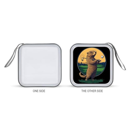 Groundhogs Golf Lover CD Case DVD Storage Holder Binder 40 Capacity | protective,hard case,protable loop,travel car use,zippered closure