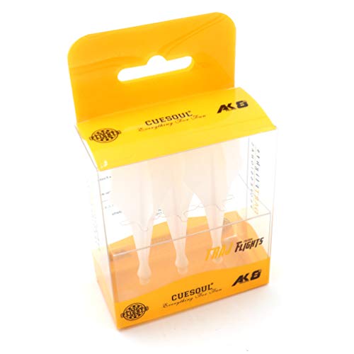 CUESOUL TRAJ AK8 New Integrated Dart Flights and Shafts Wave Shape,Very Slim Dart Flight 3 Sets - color: Wave Shape-White