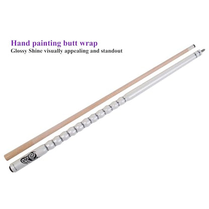 58" Pool Cue Stick,13mm 2-Piece Maple Hardwood Ergonomic Design Billiard Cues Kit,19/20/21oz - color: White, style: 21oz
