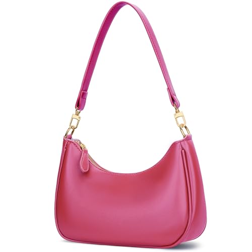 KKXIU Shoulder Bag for Women Cute Hobo Purses and Handbags Retro Clutch Underarm Purse | Cute - color: Rosered
