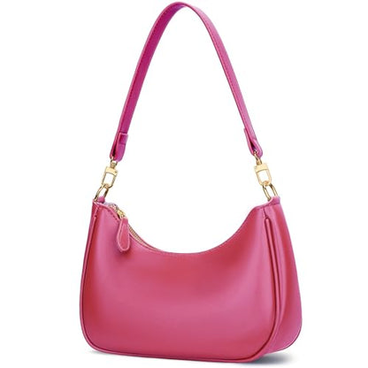 KKXIU Shoulder Bag for Women Cute Hobo Purses and Handbags Retro Clutch Underarm Purse | Cute - color: Rosered