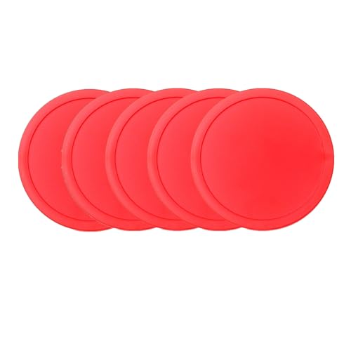 5 Pack 2.36-Inch (60mm) Lightweight Mini Air Hockey Pucks - Durable 3mm Thick Replacement Pucks for Small Air Hockey Tables - 0.19oz (5.5g) Pucks for Fast Mini Gameplay